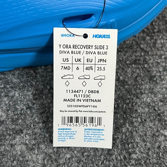 Hoka Unisex-Child Ora Recovery Slide 3 Diva Blue Sandal Size US 7 UK 6 NWT - Picture 9 of 9